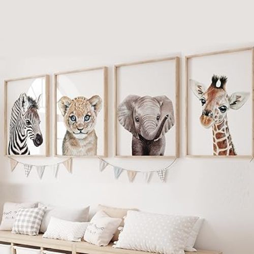 Safari Nursery Decor, Baby Safari Nursery Decor, Nursery Wall Decor, Nursery Safari Decor Nursery, Baby Decor, Jungle Decor, Nursery Wall Art, Baby Wall Decor, Jungle Nursery Decor Set of 4, 8"X10"
