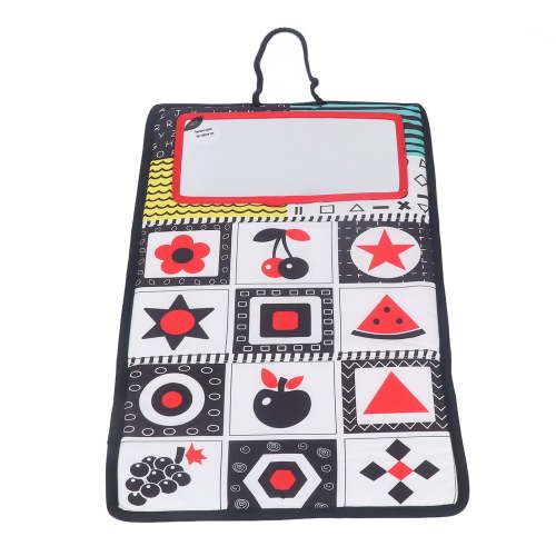 Baby Floor Mirror Toy, Black White Patterns Baby Mirror Book Toy Skin Friendly  For Car Black Red