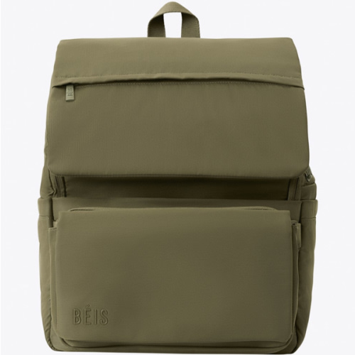 BÉIS 'The Ultimate Diaper Backpack' in Olive - Green Backpack Diaper Bag