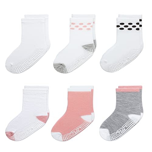 Baby Socks With Non Slip Grips - Toddler & Infant Socks For 0-6, 6-12, 12-36 Months - Baby Boy & Girl by Miss Fong Wear