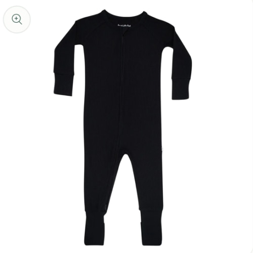Jet Black Small Ribbed Zip Romper
