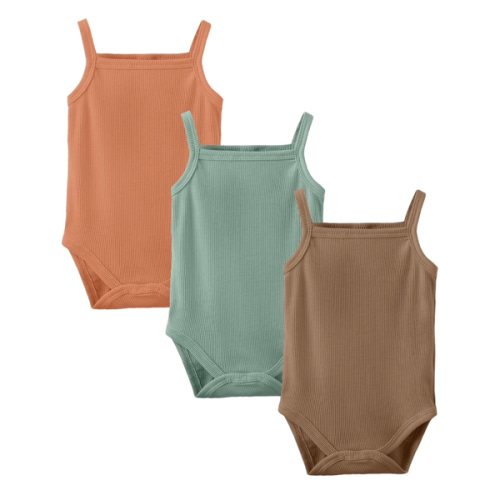 OPAWO Onsies for Baby Girls' Bodysuits 3 Pack Neutral Baby Clothes Spaghetti Strap & Long Sleeve Fall Baby Undershirt 0-2T