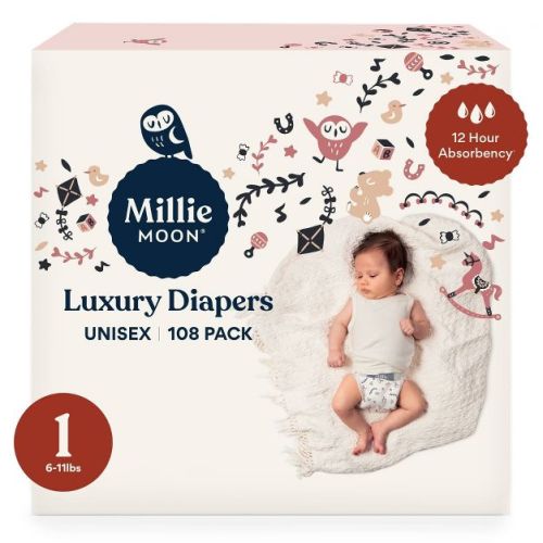 Millie Moon Luxury Diapers - (Select Size and Count)