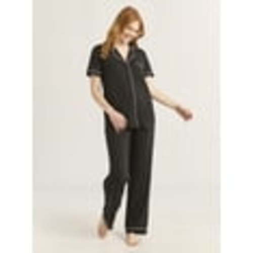 Joyspun Women’s Notch Collar Top & Long Pants Pajama Set, 2-Piece, Sizes S-3X