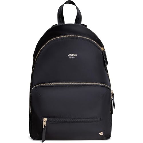 JuJuBe New Everyday Diaper Bag Backpack with Portable Changing Pad, Stroller Straps, Large Travel Backpack for Boy or Girl, Carrying Baby Bottles, Wipes, Diapers, Pacifiers, Black, Mother's Day Gift