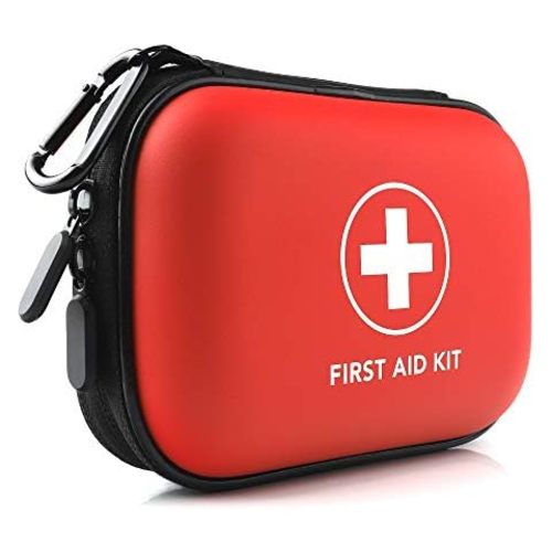 Mini First Aid Kit - 120 Piece Small Waterproof Hard Shell Medical Kit for Car, Home, Office, Travel, Camping, Sports, Outdoor, School - Emergency First Aid Supplies and Survival Kit
