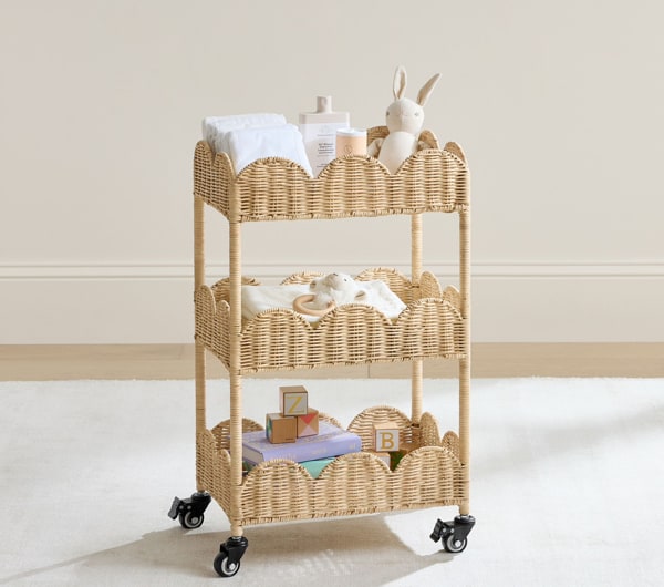 Palmer Scallop Tiered Storage Cart