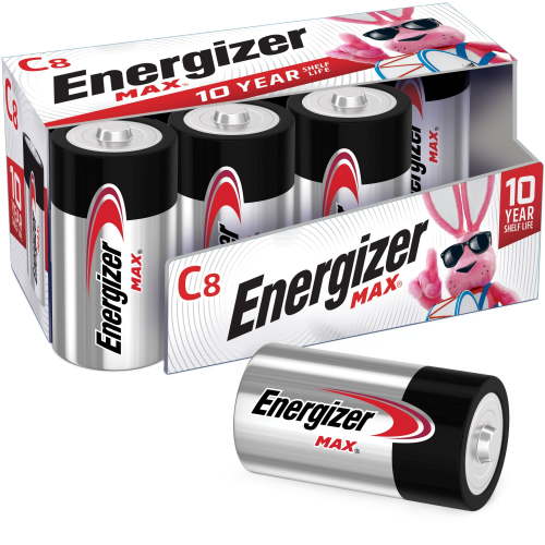Energizer MAX C Batteries (8 Pack), C Cell Alkaline Batteries