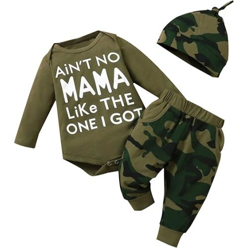 Newborn Infant Baby Clothes Long Sleeve Romper + Pants + Hat 3PCS Outfits Set