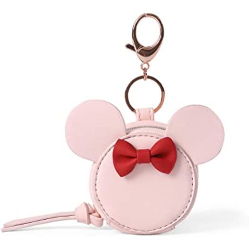 Miss Fong Pacifier Case with Clip, Holder Pouch Cover, Charm Pod with Clasp, Holds 2 Pacifiers or Nipple Shields (Bow Pink)