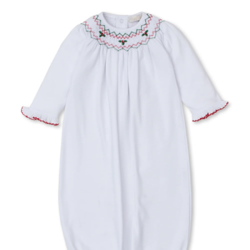 CLB Holiday Medley 24 Mistletoe Hand Smocked Sack Gown