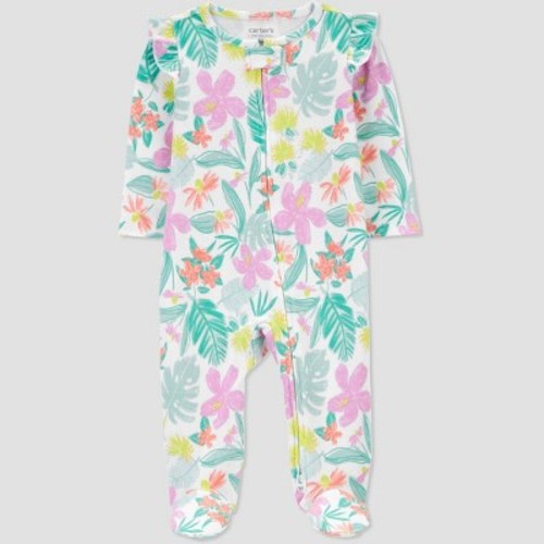 Carter's Just One You® Baby Girls' Sleep N' Play, Color: White/Purple, Size: Newborn