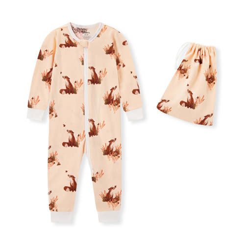Floral Fox Organic Cotton Zipper Pajama