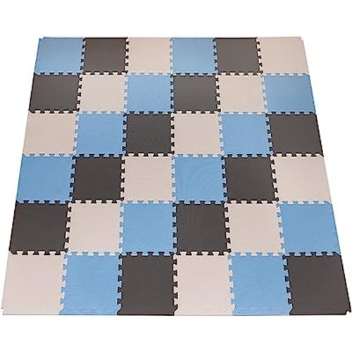 MioTetto Foam Floor Tiles for Kids - Non-Toxic Soft Comfortable Baby Play Mat, Thick Tummy Time Mat, Interlocking Foam Tiles for Development & Crawling, Soft Cushioned Play mat for Babies 6-12 Months