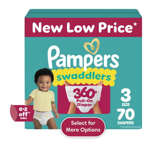 Pampers Swaddlers 360 Pull-On Diapers Size 3 16-28 lbs, Leakproof Skin Protection, Easy Pull-Up