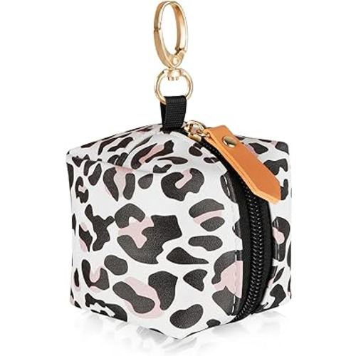 Accmor Baby Pacifier Case with Clip, Baby Pacifier Holder Pouch Box for Diaper Bag, Holds 2 Pacifiers for Travel Outdoor Activities, Small Baby Utensils,Black Leopard