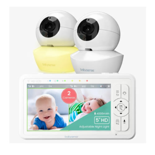 Babysense HD S2: Video Baby Monitor with 2 Cameras, Non Wifi, Split Sc