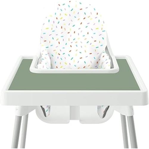 High Chair Placemat for IKEA Antilop Baby High Chair, Silicone Placemats, High Chair Tray Finger Foods Placemat for Babies, Toddlers (Sage)