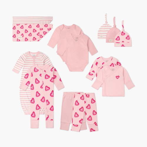 Paris Hilton x Monica + Andy Organic Cotton 13pc Gift Box Set, Sizes Preemie- 0-3 Months