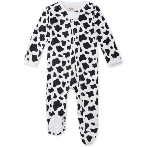 UNIFACO Baby Girls Boys Footed Pajamas One-Piece Sleeper Snug Fit Sleep and Play Zip Front Footie Romper 0-12 Month