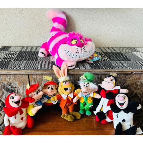 Vintage Walt Disney Alice in Wonderland Character Offering of Plush Collectable Toys