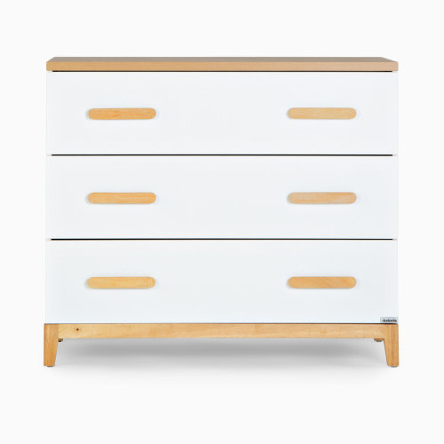 dadada Lala Little 3-Drawer Dresser - White/Red Oak
