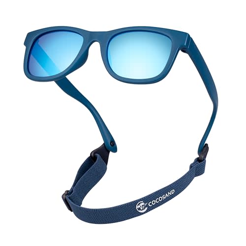 COCOSAND Flexible Baby Sunglasses with Strap Polarized UV Protection for Toddler Infant Newborn Boy Girl Age 0-24 Months