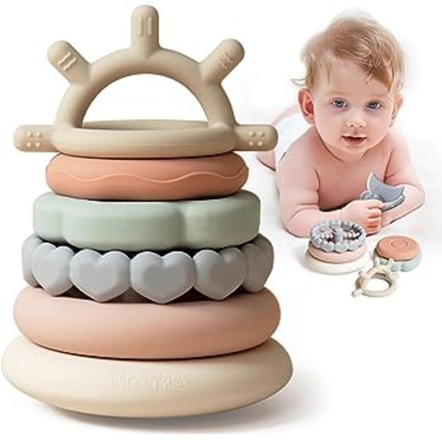  Wooden Baby Toy 8pcs, Montessori Toys for Babies 1-3