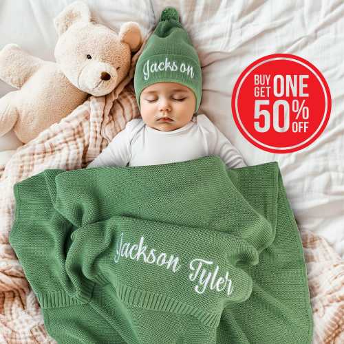 Baby Blanket, Baby gift, Baby Shower Gift, Embroidered Name Knit Blanket, Newborn Baby Gift, Custom Name Blanket,  Personalized Baby Blanket