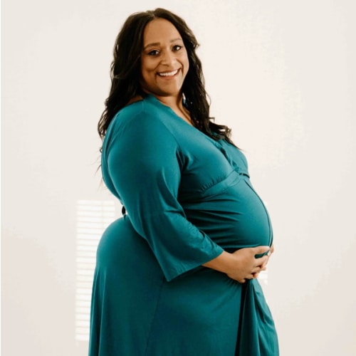 Lila Labor & Postpartum Gown in Deep Teal