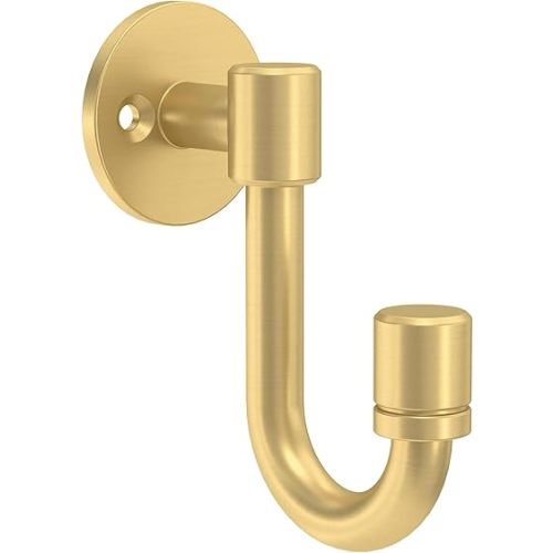 Franklin Brass Bar (4-Pack) Single Wall Hooks 1-Prong Coat/Hat Modern Gold Hooks for Hanging Wall Mount Hanger Clothes, Purse, Bag, Towel Organization Decorative Wall Hooks B47246K-117-C