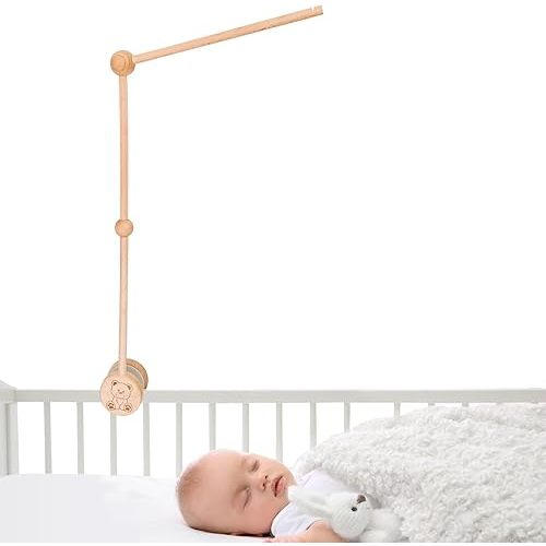 Baby Crib Mobile Arm, Wooden Crib Mobile Holder, Mobile Hanger for Crib, Bear