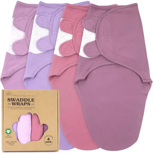 Bublo Baby Swaddles for Newborns – 4-Pack Infant Swaddles 0-3 Months – Adjustable Swaddle Sleep Sack with Zipper – Soft Organic Cotton Baby Wrap for Safe & Cozy Sleep