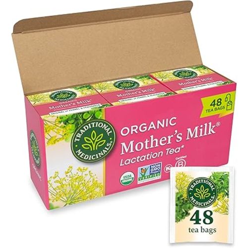 Traditional Medicinals Tea, Organic Mother's Milk, Promotes Healthy Lactation, Breastfeeding Support, 48 Tea Bags (3 Pack)