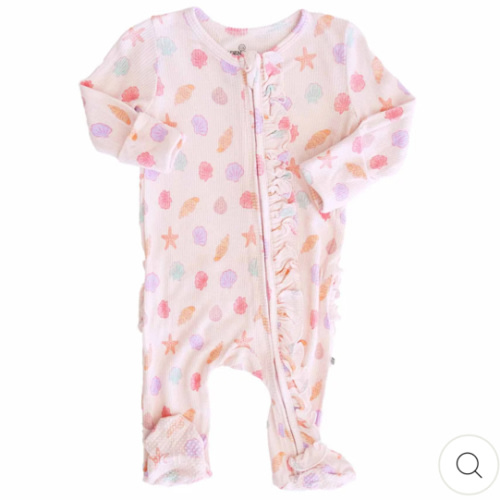 Bamboo Waffle Zipper Footies