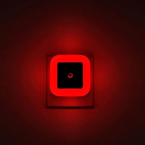 [ Pack of 4 ] Real Red LED Night Lights, Plug into Wall Lights with Light Sensor - Suitable for Bedroom, Baby and Kid's Room (Unique Pink Cover Design)