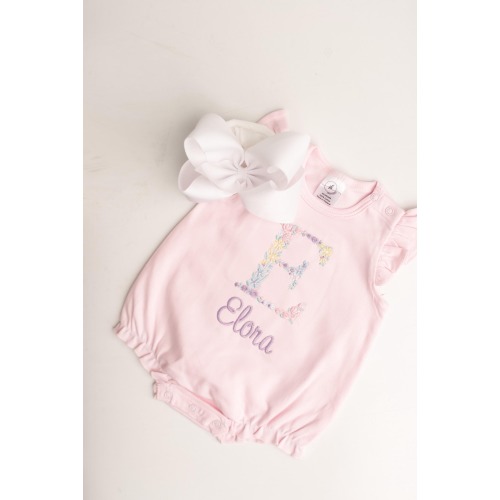 baby girl coming home outfit, girls bubble,  summer coming home outfit, girls bubble, summer outfit, monogram, personalized, sk creations,