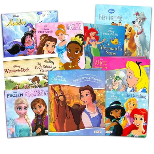 Disney Princess Board Books Super Set ~ 9 Pack Disney Princess and Disney Frozen Books for Toddlers