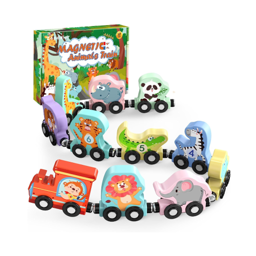 Montessori Wooden Animals Train