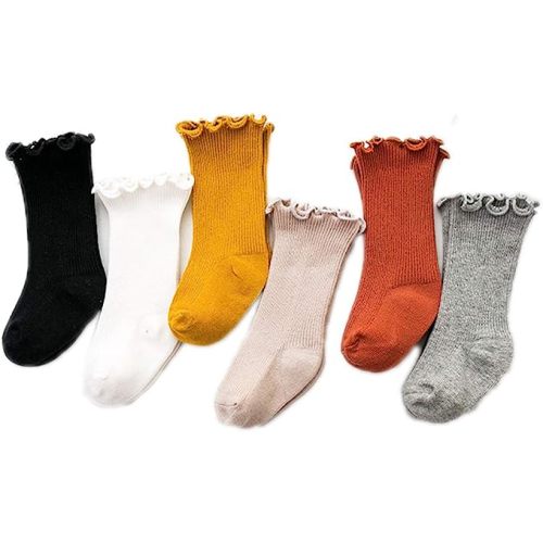 Amazon.com: Ashmyova Baby Girls Boys Combed Cotton Socks Toddler Ankle Ruffles Sock Non-Slid for Newborn Infant Childrens 6PACK Size 3-5T : Clothing, Shoes & Jewelry