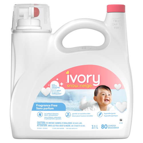 Ivory Snow Free Liquid Laundry Detergent, 3.2 L, 80 Loads, Laundry Detergent for Sensitive Skin, Dermatologist tested - Walmart.ca