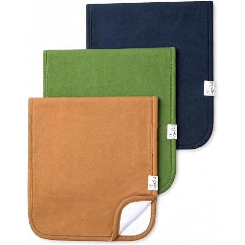 Copper Pearl Premium Baby Burp Cloths - 3-Pack Large Cotton Burp Cloths, Extra Soft Spit Up Rags with 3 Absorbent Layers, Perfect for Baby Boy and Baby Girl Gifts (21" x 10" Size, Ridge Set)