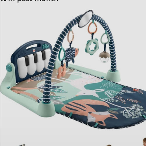 Fisher-Price Baby Playmat Kick & Play Piano Gym with Musical and Sensory Toys for Newborn to Toddler, Navy Fawn