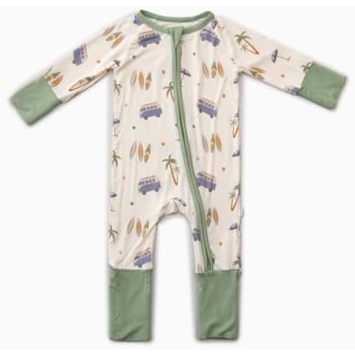 Bamboo Little Ultra-Soft Convertible Baby Romper - Gender Neutral Infant Clothes with 2-Way Zipper, Footless Sleepwear
