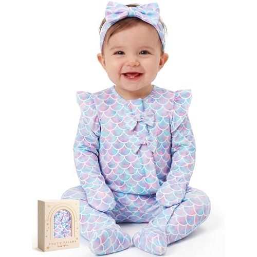 Yoofoss Baby Pajamas Rayon Made From Bamboo Sleepers, Baby Girl Clothes Newborn 0-3 3-6 6-9 Months Footed Pjs, Soft