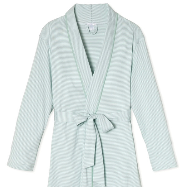 LAKE | Women | Pima Cotton Pajamas | Parisian Green Pima Robe (Size Large)