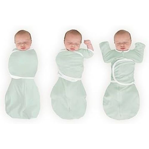 SwaddleDesigns Organic 6-Way Omni Swaddle Sack, Arms Up Swaddle for Newborn, More Options to Calm Startle Reflex, Improves Sleep, Small, 0-3 mo, 6-14 lbs, Soft Jadeite