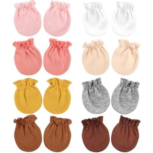 BQUBO Newborn Infant Toddler Mittens No Scratch Cotton Elastic Wrist Gloves Hypoallergenic for 0-6 Months Baby Boys Girls