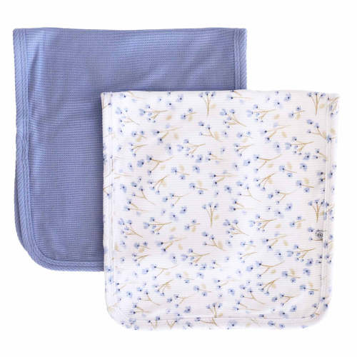 Blake's Blooms Waffle Bamboo 2pc Burp Cloth Set