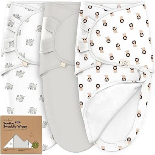 Baby Swaddle Sleep Sacks with Zipper - 3-Pack Newborn Swaddle Sack, Baby Swaddles Sleep Sack 0-3 Months, Wearable Blanket Baby, Baby Swaddle Blanket Wrap,Swaddle Sack,Easy Change Swaddle(The Wild 2)